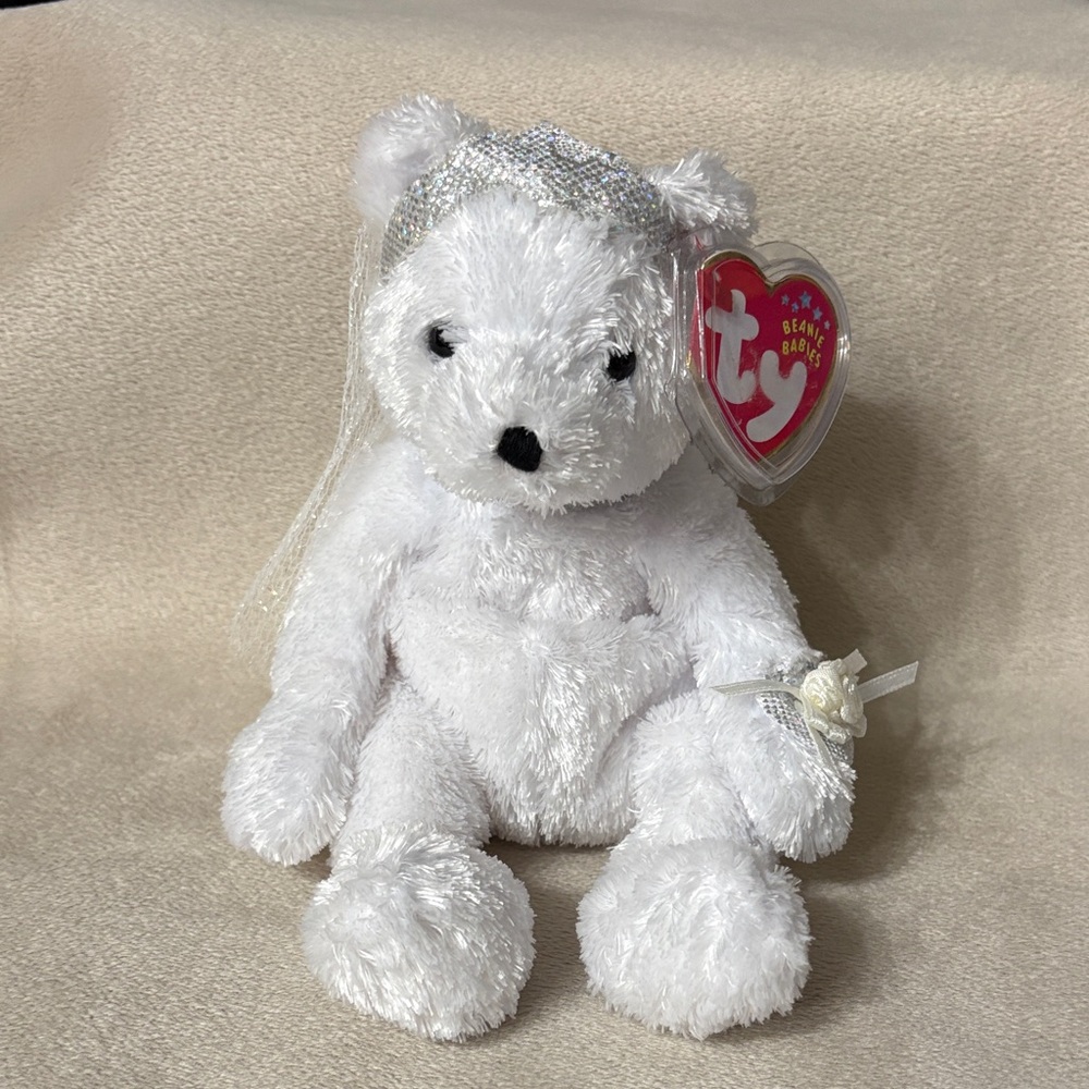 Ty Plush Bride Bear with Sparkling Veil
